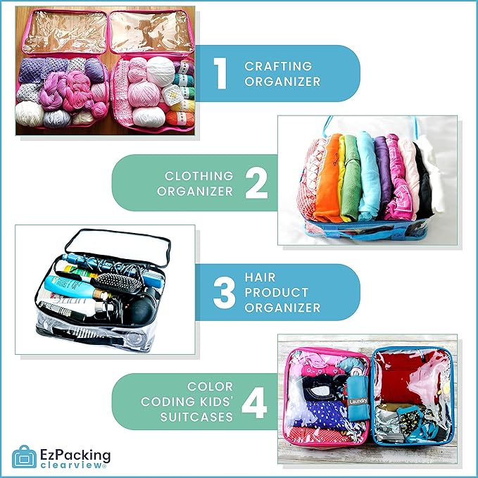 Medium Clear Travel Packing CubeSee-Through Clothes Organizer for Carry on Checked Suitcase, RV or CampingTransparent Storage CellDoll StorageGame Day Stadium Approved (Gray)