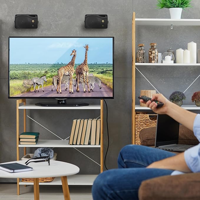 Pyramid 3-Way Indoor Outdoor Speaker System - 3.5 Inch 200W Pair of Mini Box Ceiling Wall Mount Speakers w1" Tweeter, 3.25" Woofer, 1.75 Midrange - Home Theater Entertainment, PA System - 2022SX