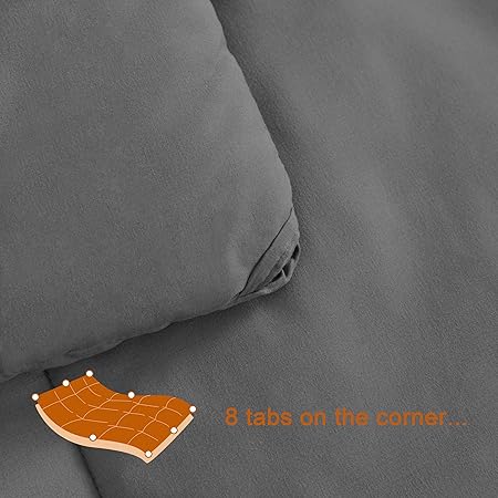 NTBAY Down Alternative All Season Twin (68x90) Bedding Comforter, Microfiber Lightweight and Machine Washable Quilted Bed Duvet Insert with Corner Tabs, Dark Grey AUSNTMFQU-T-SH