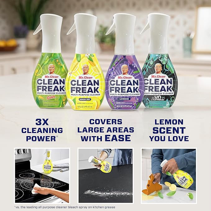 Mr. Clean, Deep Cleaning Mist Multi-Surface Spray, Lemon Zest Scent Refill, 1 Count, 16 Fl Ounce