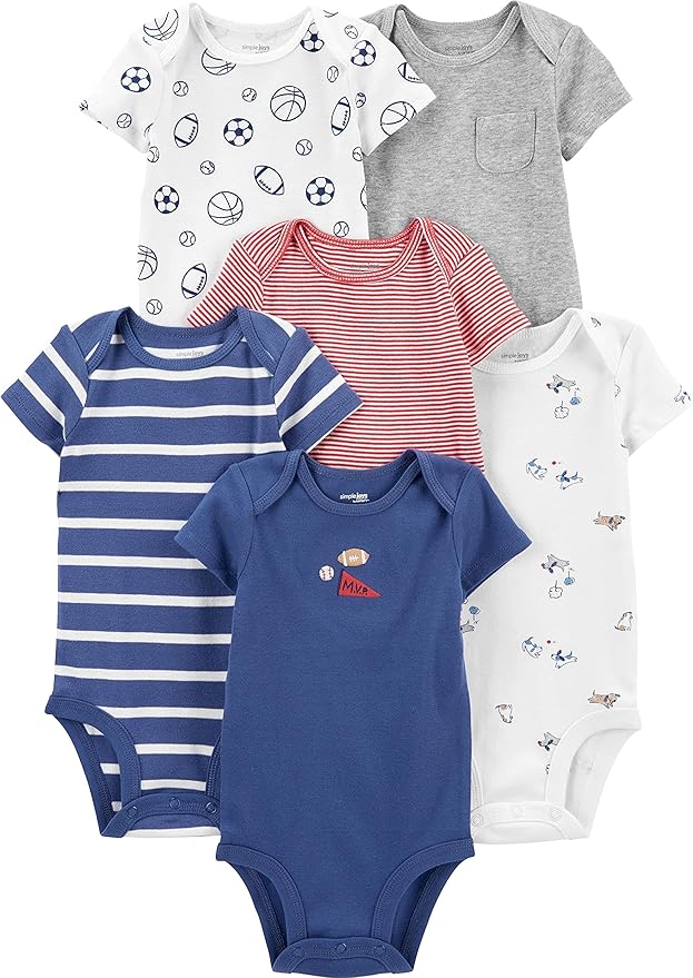 Simple Joys by Carter's Baby Boys' 6-Pack Short-Sleeve Bodysuit