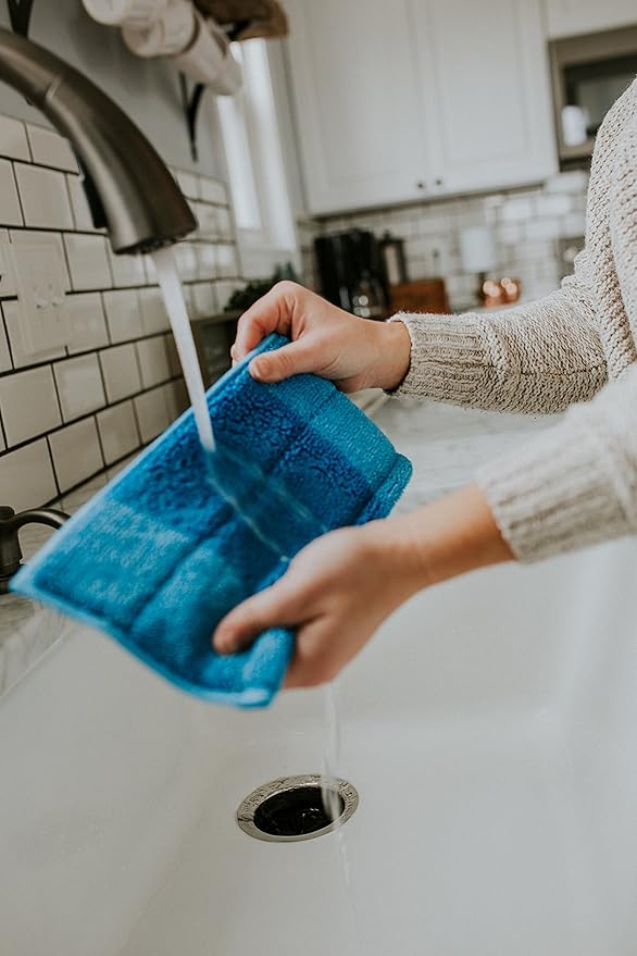 18" Microfiber Wet and Dry Mop Pads 3-Pack - Premium Commercial Grade Washable Pads (18", Blue)