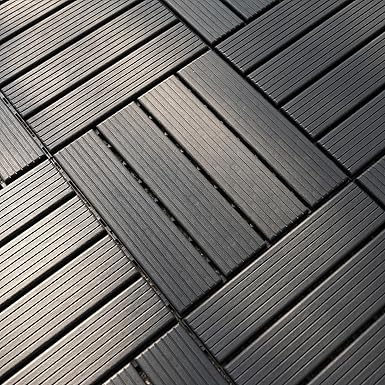 44 PCS Plastic Interlocking Deck Tiles, 12"x12" Waterproof Outdoor Flooring, Patio Floor Decking Tiles for Balcony, Backyard, Pool, Garden Balcony Decorations (44, C-Gray, 12'' x 12'')