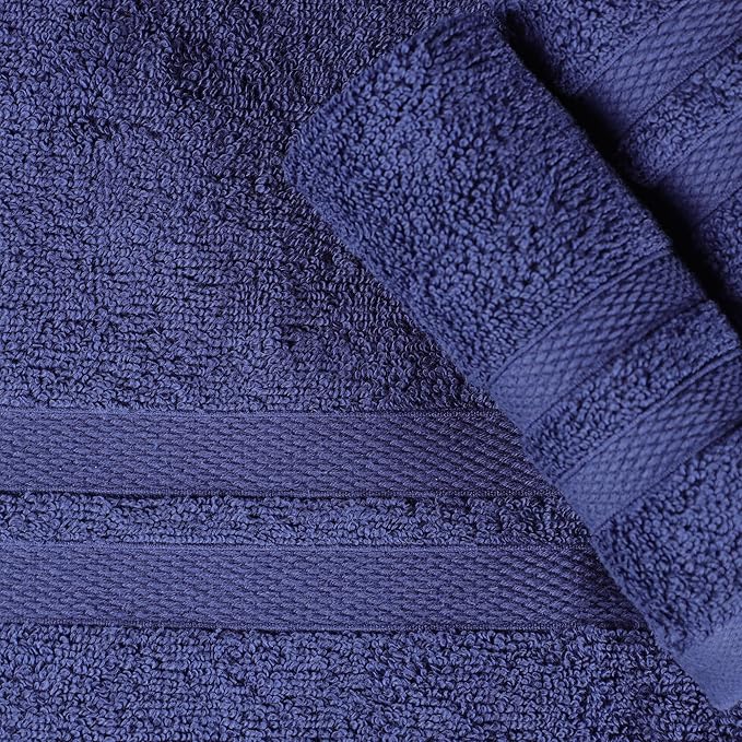 Superior Ultra-Soft 2-Piece Cotton Bath Sheet Set, Perfect for Bathroom Decor, Shower, Spa, Gym, Guest Room, Home Essentials, Daily Use, Soft, Absorbent, Oversized Body Towels - Navy Blue