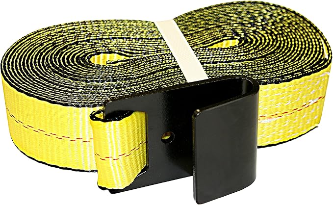 Everest - S1022 Premium Ratchet Tie Down 1 PK 2 IN. X 27 FT 3333 LBS. Working Load 10000 LBS. Break Strength Flat-Hook Cargo Straps Perfect for Moving Appliances, Lawn Equipment and Motorcycles, Vibrant Everest Yellow