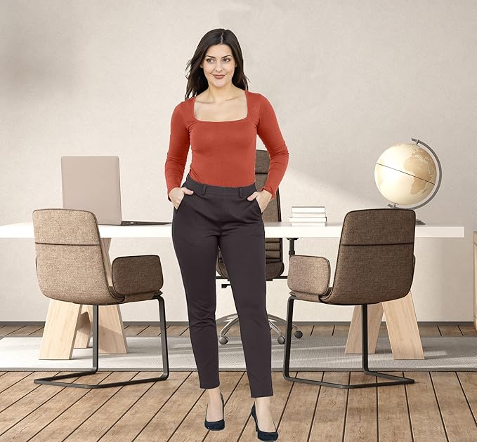 Marycrafts Women's Pull On Stretch Yoga Dress Business Work Pants