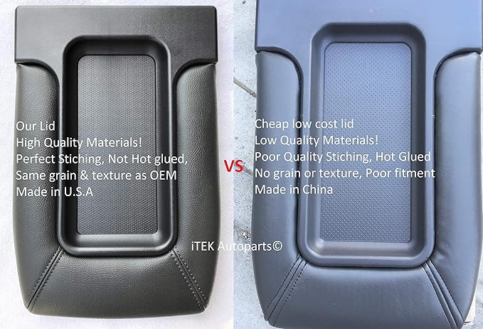 Made in U.S.A Center Console Storage TOP LID ARMREST Replacement KIT REDESIGNED Dark Grey FITS 1999-2007 Silverado Sierra Tahoe Avalanche Suburban