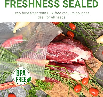 500 pcs Clear 10" x 13", 3 mil Vacuum Chamber Sealer Pre-Cut Bags BPA Free Great for Food Preservation, Freezer Storage Chamber Vacuum Sealer Bags with Tear Notch