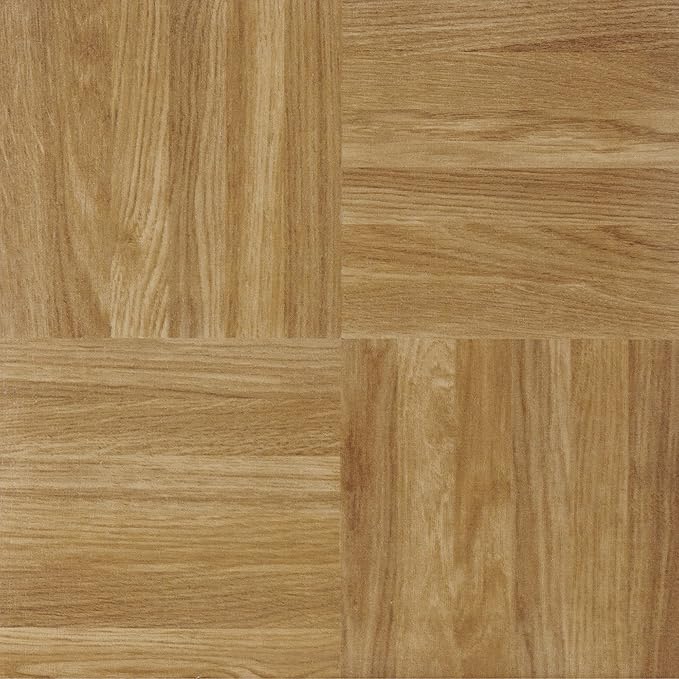 Nexus Self Adhesive 12-Inch Vinyl Floor Tiles, 20 Tiles - 12" x 12", Oak Parquet Pattern - Peel Stick, DIY Flooring for Kitchen, Dining Room, Bedrooms Bathrooms by Achim Home Decor