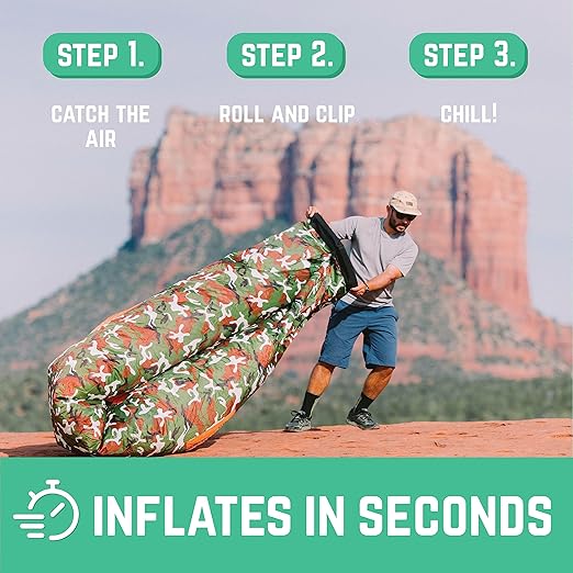 Chillbo Inflatable Couch Cool Inflatable Chair. Upgrade Your Camping Accessories. Easy Setup is Perfect for Hiking Gear, Beach Chair and Music Festivals.