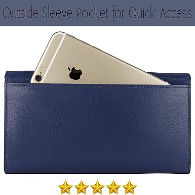 Mou Meraki Women RFID Blocking Genuine Leather Bifold Wallet-Clutch For Women-Shield Against Identity Theft