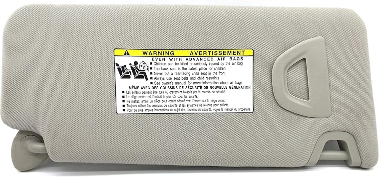 Ezzy Auto Gray Left Driver Side Sun Visor Compatible with Honda Accord 2008 2009 2010 2011 2012 83280-TA5-A51ZA 83280TA5A51ZA