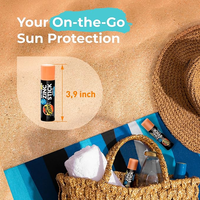 Sun Zapper Zinc Oxide Mineral Sunscreen Stick SPF 50 Water Resistant Light Skin Tone (BronzeTan) 12g (0.42 Oz) For Face Body Adults Kids Made in Australia