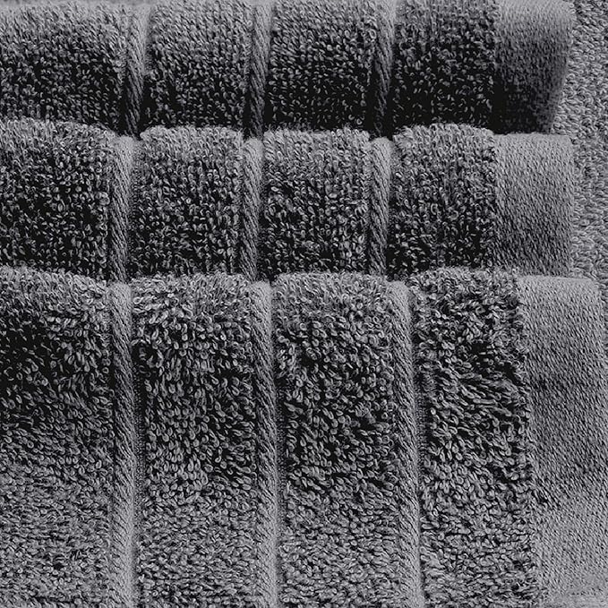 Tens Towels Pack of 4 Extra Large Bath Towels 30 x 60 Inches, 100 Cotton, Larger Lighter Weight, Quicker to Dry, Super Soft and Absorbent, Perfect for Bathroom, Dark Grey