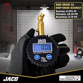 JACO Elite Digital Tire Pressure Gauge - Professional Accuracy - 100 PSI