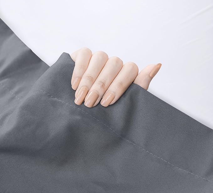 Utopia Bedding Flat Sheet - 1 Pack (Queen, Grey) - Soft Brushed Microfiber Fabric - Shrinkage & Fade Resistant Top Sheet - Easy Care Bed Sheet