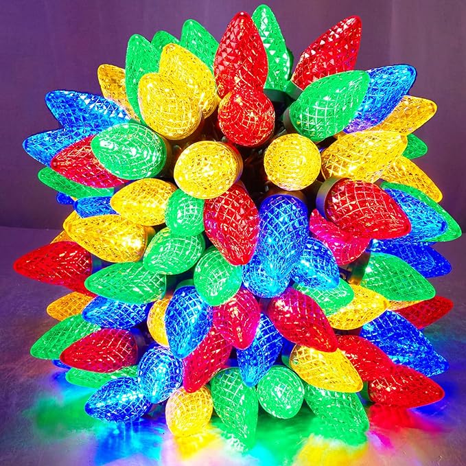 DIRNUN C9 Multicolor LED Christmas String Lights, 50 Count, 33 ft