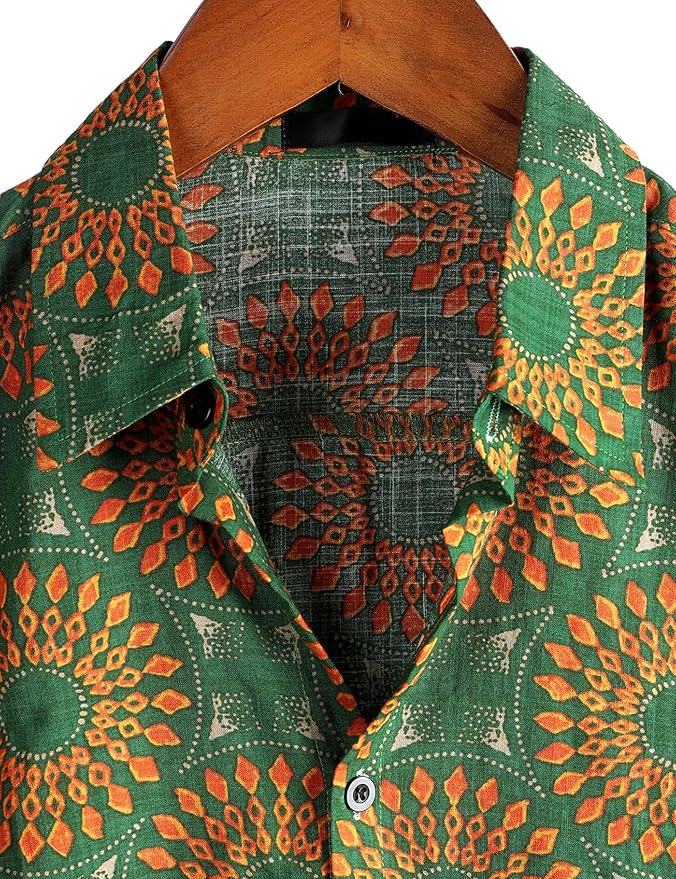 VATPAVE Mens Casual Hawaiian Floral Shirts Short Sleeve Button Down Tropical Shirts Beach Summer Shirts