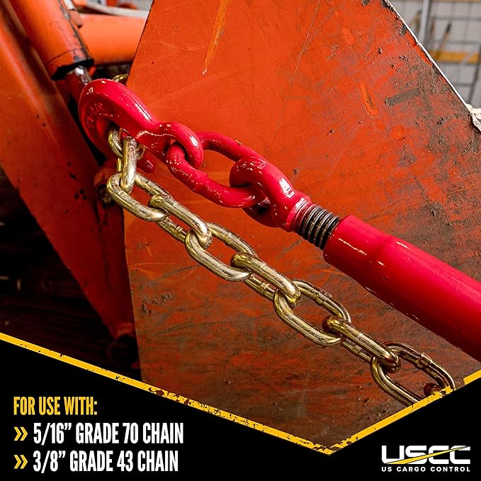 US Cargo Control Heavy Duty Ratchet Load Binder for 516" Grade 70 Chain (Working Load Limit: 5,400lb)