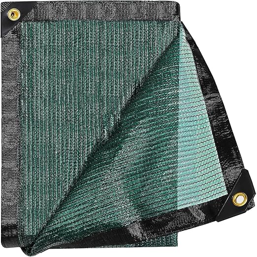 e.share 70% Shade Cloth, Taped Edge Sun Shade Netting with Grommets for Garden Patio,Flower Plant Covers Porch Screen, Garden Pergola Cover, Greenhouse, Car Cover,Chicken Coop (12 Ft X 6 Ft, Green)
