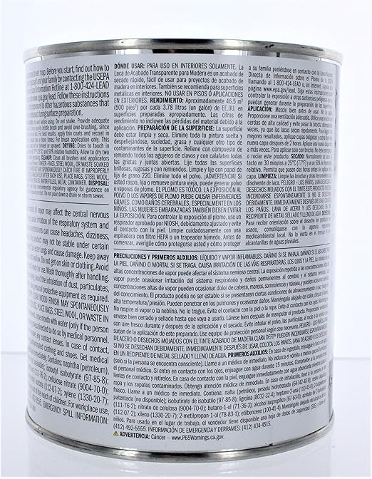 Deft Interior Clear Wood Finish Gloss Brushing Lacquer, Quart