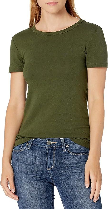 Essentials Women's Slim-Fit Short-Sleeve Crewneck T-Shirt, Pack