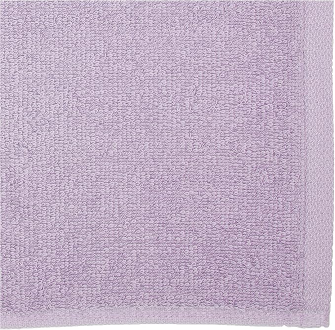 Basics face Towels for bathroom, 100 Cotton Extra Absorbent washcloth, Fast Drying - salon towel - 24 Pack Lavender (12 x 12 inches)