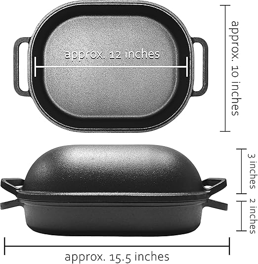 Cuisiland Large Heavy Duty Pre-seasoned Cast Iron Bread & Loaf Pan - A perfect way for baking