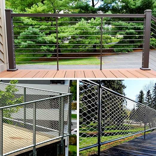 DOEWORKS Wire Rope Stainless Steel Vinyl Coated Aircraft Cable 1/8" Thru 3/16", 100 Ft 7x7 Strands Construction with 50Pcs Aluminum Sleeves,for Decking Railings String Lights,Outdoor,Garden or Crafts
