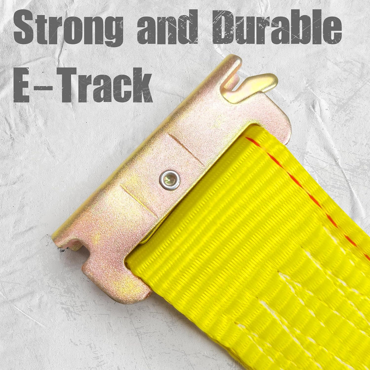 KJE 2 Pack E-Track Ratchet Straps, 2" x15' Heavy Duty Cargo Tie-Downs, 4500LBS Breaking Strength, Standard E Track Fitting Tie Down Ratcheting Strap for Cargo Vans, Trucks, Trailers