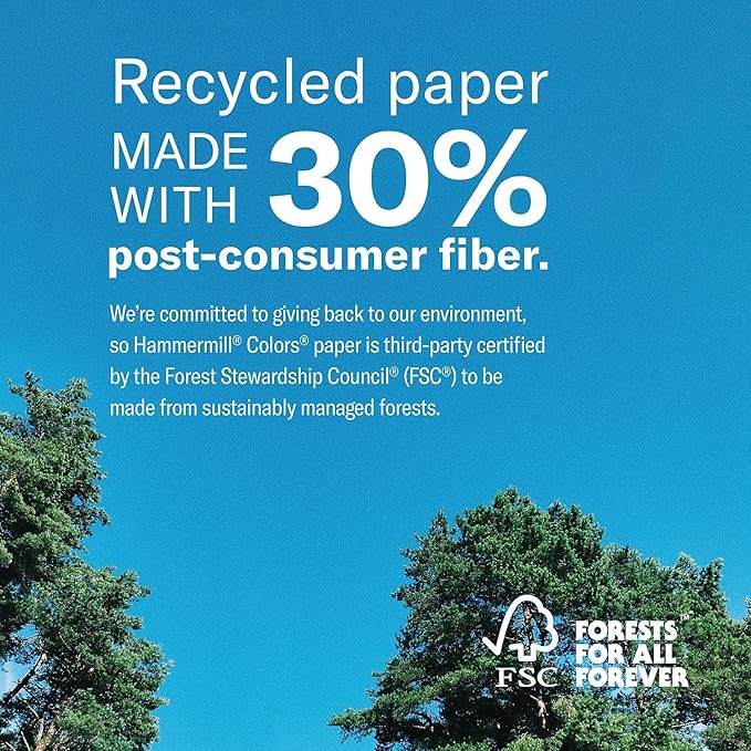 Hammermill 103168 Recycled Colored Paper, 20lb, 8-12 x 11, Goldenrod, 500 SheetsReam