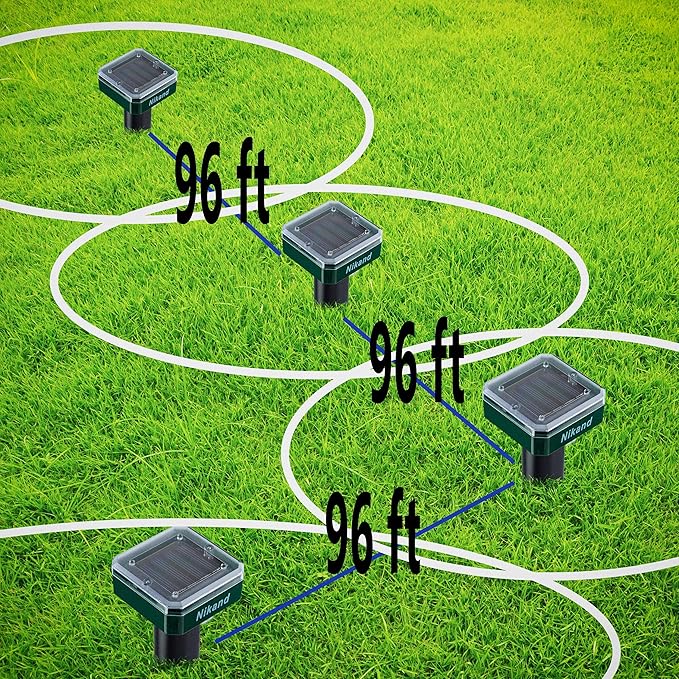 Mole Repellent Stakes 2 Pack - Gopher Repellent Ultrasonic Solar Powered - Sonic Spike Mole and Vole Deterrent for Lawn Garden Yard - Electronic Devices Outdoors Pest Repeller Snakes Rodents Chaser