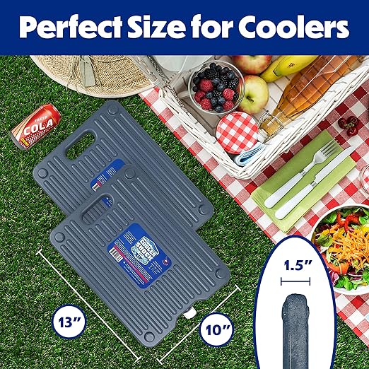 Cooler Shock Ice Packs for Cooler - Reusable, Premium, Large Ice Pack and Lunch Cooler Set for Long Term Use - Cools Faster Than Ice - Cooler Accessories