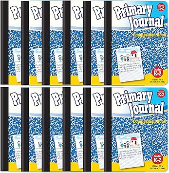 Better Office Products Primary Journal, Hardcover, Primary Composition Book Notebook - Grades K-2, 100 Sheet, One Subject, 9.75" x 7.5", Blue Cover-12 Pack