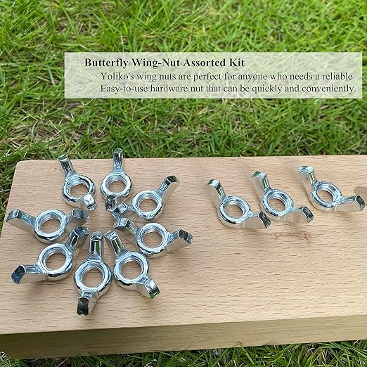 20 PCS 3/8-16 Inch Wingnuts, Quality Carbon Steel Wing Nuts Zinc Plated Fasteners Parts Butterfly Nut, Hand Twist Tighten Hardware Nuts Butterfly Wing-Nut 3/8-16” Assorted Kit