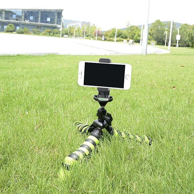 BONFOTO Universal Cell Phone Tripod Mount Adapter,Rotates Vertical and Horizontal, Adjustable with Padded Clip Fits for All Smartphones Compatible with All tripods
