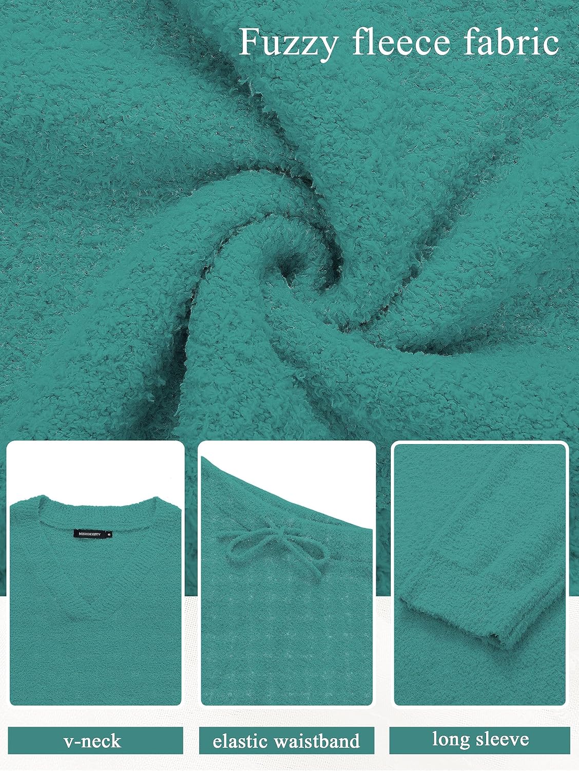 MEROKEETY Women's Lounge Sets 2025 Fall Fashion 2 Piece Outfits Sweater Pajama Set Fuzzy Loungewear Matching Winter Clothes
