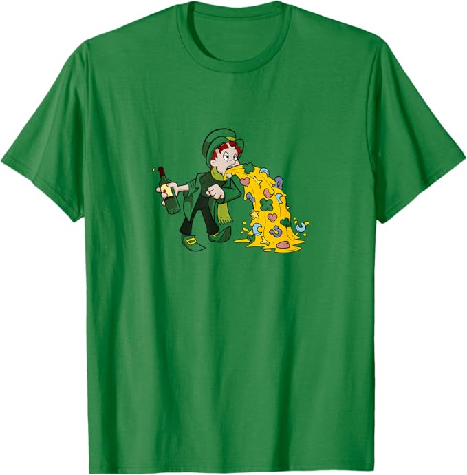 Un-lucky Leprechaun Puking | Funny St. Patrick's Day T-shirt T-Shirt