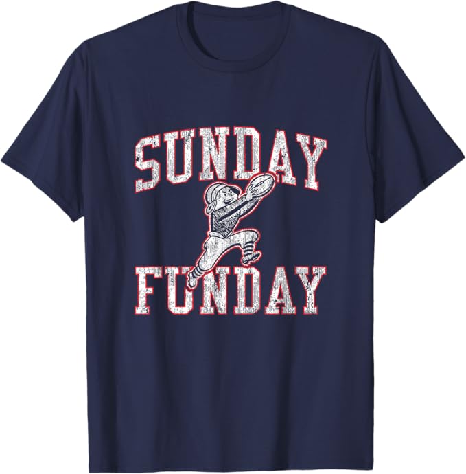 Vintage Sunday Funday T Shirt New England Football Retro Tee T-Shirt