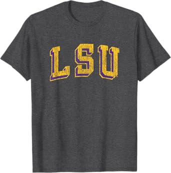 LSU Tigers Retro Arch Dark Heather T-Shirt