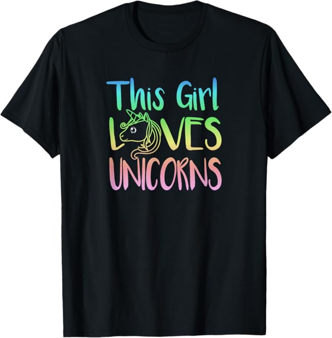 This Girl Loves Unicorns Cute Unicorncore Graphic T-Shirt
