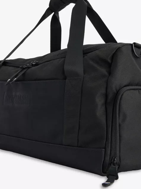 Gymshark - Twin top-handles, adjustable and detachable strap, contrast slip pocket and embossed branding at front, contrast mesh pocket at side, zipped pocket at side, branded at base, one main compartment, interior zipped pocket, lined (Black)
