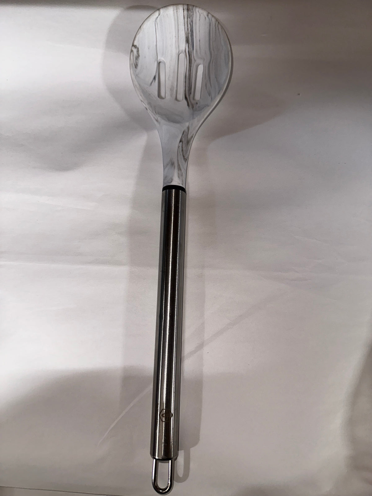 Tablecraft 11177 Slotted Spoon, 1.5 oz., gray, silicone over nylon(Marble design)