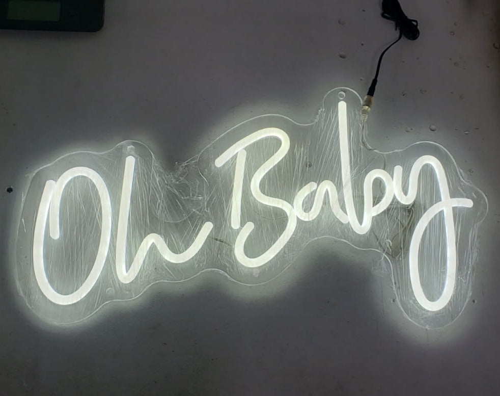 "Oh Baby" Large 21.7x10 Inch Neon Letter Sign for Wall Room Backdrop Decoration