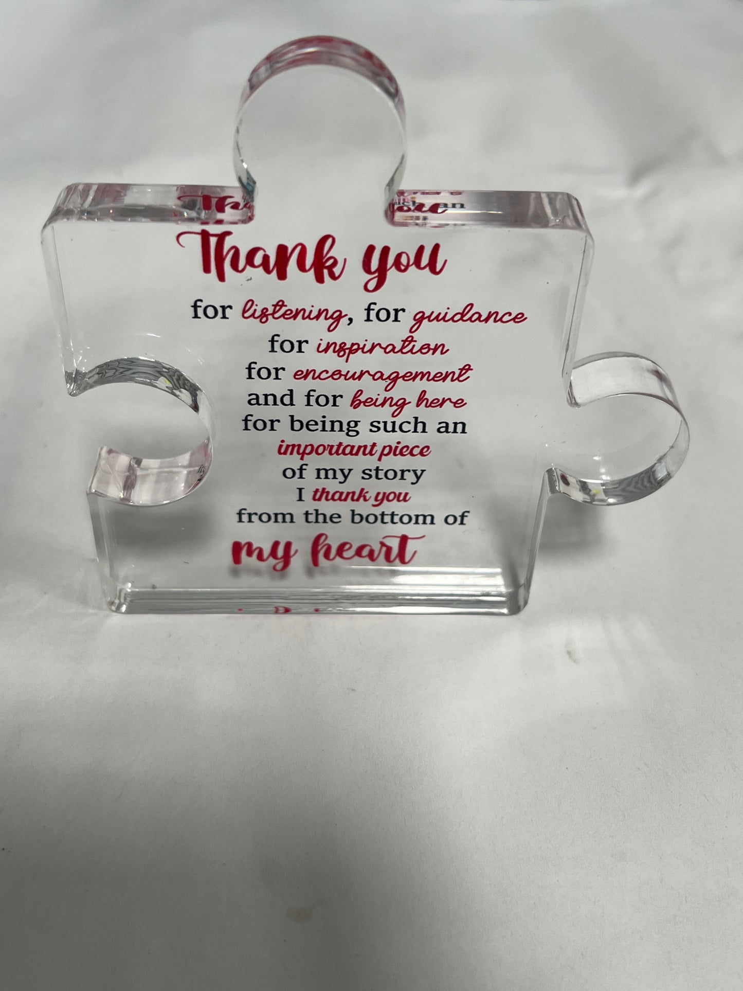 VELENTI Thank You Gifts - Engraved Acrylic Block Puzzle Thank You Present - Paperweights for Women, Men - Gifts for Friends, Coworkers - Heartwarming Therapist, Nurse Teacher Presents