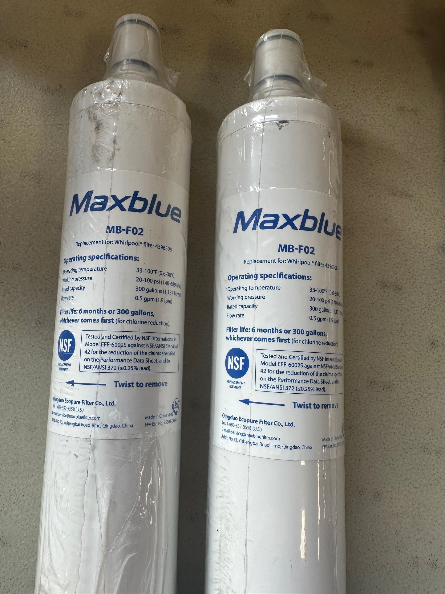 Maxblue Replacement for Whirlpool Filter 4396508 - MB-F02 (2 Pack)
