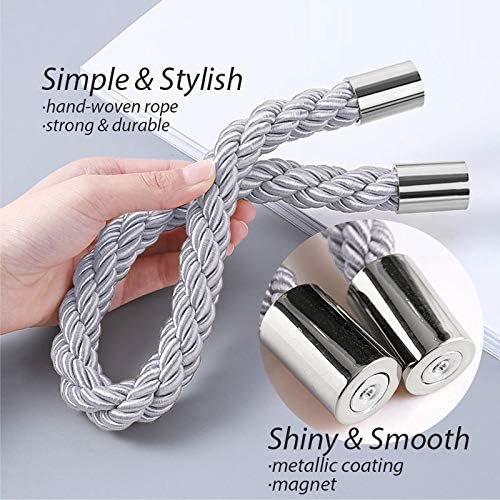 Simple Curtain Tie Rope with Magnetic Buckle Curtain Straps Window Decorative Accessories 1 Pc (Gray)