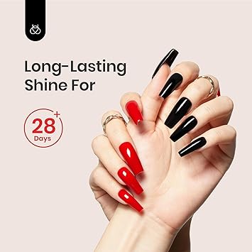 Beetles 2 Pcs 15ml No Wipe Gel Top Coat and Base Coat Set - Shine Finish and Long Lasting, Soak Off LED Nail Lamp Gel Base Top Coat Finish Nail Art Design Manicure Valentines Day Gifts for Women