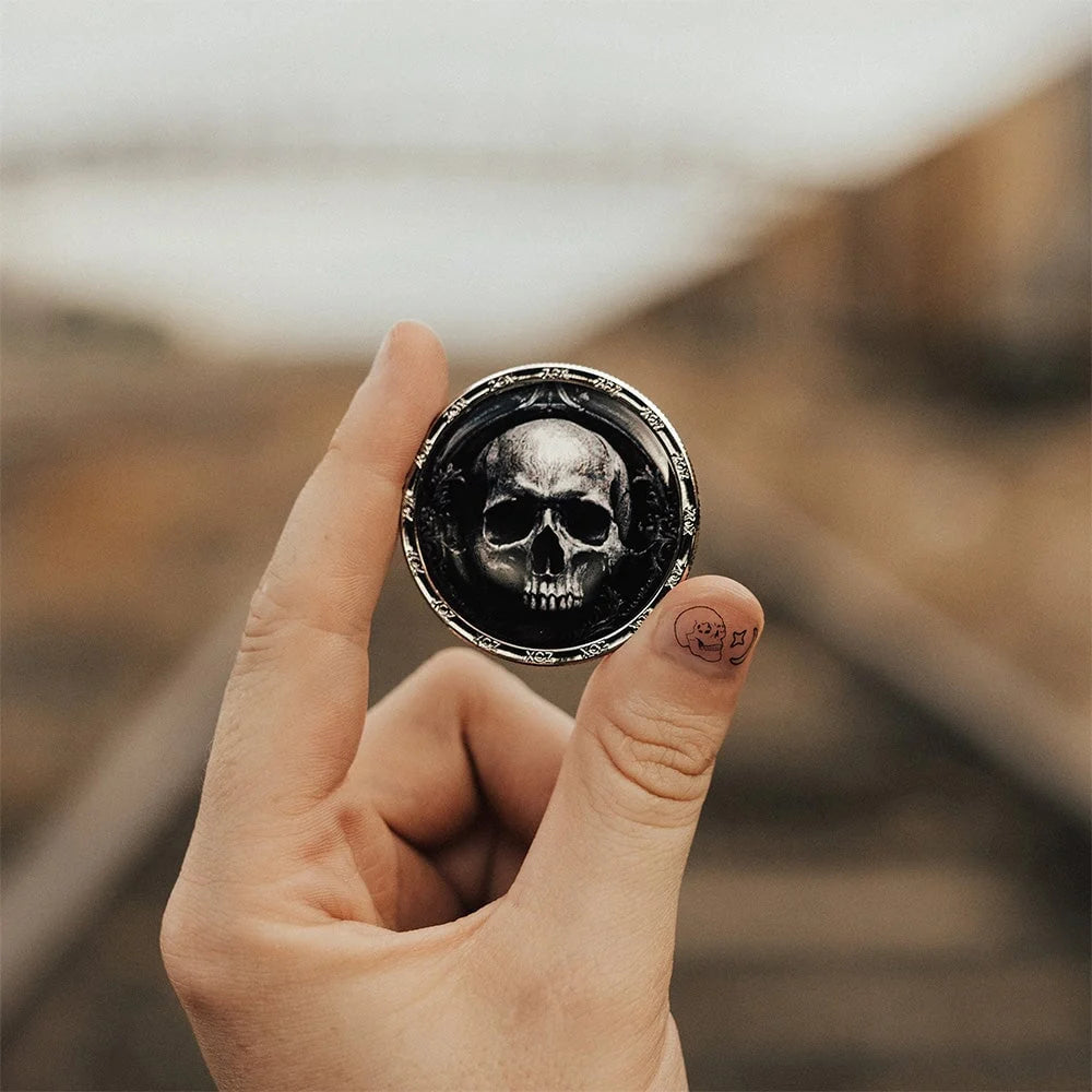 Memento Mori Stoic Coin (With NFC chip inside. Use Your Phone for inspirational messages. Individually numbered) Numbered 0488