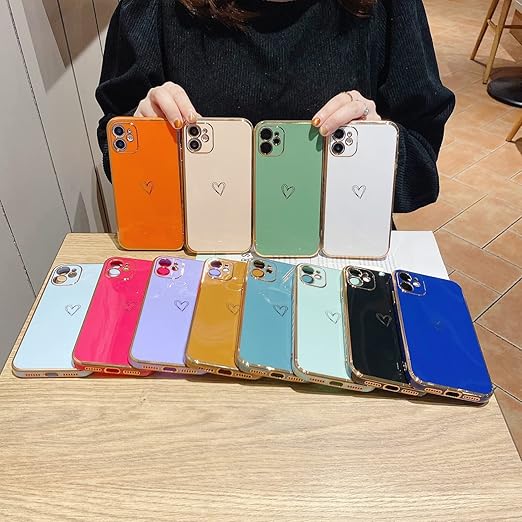 YKCZL Compatible with iPhone 11 Case Cute, Luxury Plating Edge Bumper Case with Full Camera Lens Protection Cover for iPhone 11 6.1 inch for Women(Light Blue)